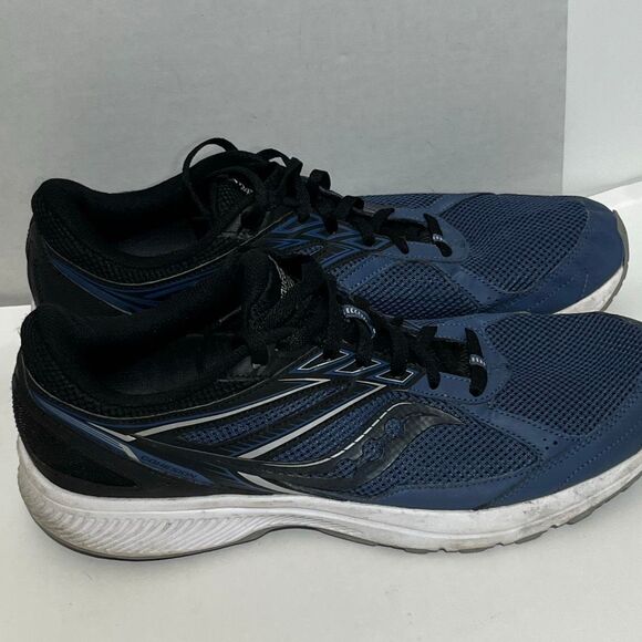 Saucony Men\'s Blue Black Cohesion 14 Mesh Lace Up Athletic Running Shoes Size 14 main image 4